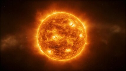 A vibrant, detailed depiction of the Sun, showcasing its fiery surface and glowing corona against a dark cosmic background. - Powered by Adobe