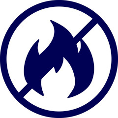 Vector of No fire sign. Prohibition sign indicating no open flames allowed. No fire symbol, danger warning, danger zone, danger sign, caution sign, safety warning silhouette. 
