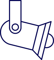 Vector of Spotlight. Line art Spotlight vector icon sign symbol. Outline of a stage spotlight used for performances and events in vector format. 