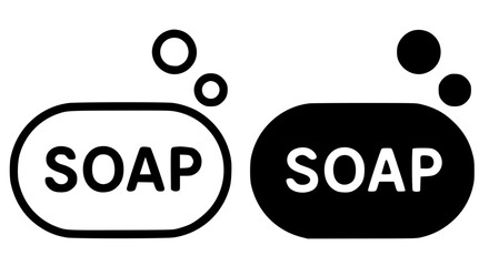 Minimalist icon, bar soap vector, black and white, outline and silhouette