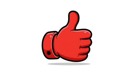 Red Thumb Up Icon Positive Symbol for Approval, Like, Success and Agreement | Flat Design