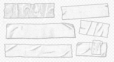 Elevate your designs with this versatile collection of vintage style tape elements