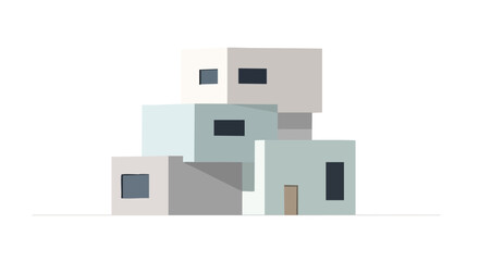 Fototapeta premium Abstract Architectural Concept Featuring Geometric Cubes with Minimalist Design Aesthetic