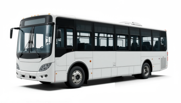 White City Bus Side View Mockup — on transparent png Background