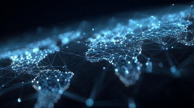 Cross-border fintech grid network: A world map represents a connected financial system - Powered by Adobe