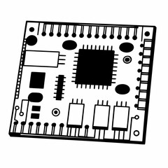 Creative details Microcontroller board vector illustration 