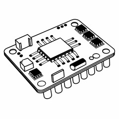 Creative details Microcontroller board vector illustration 