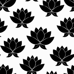 Nice Lotus background. seamless floral pattern.