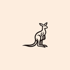 Fototapeta premium Kangaroo logo vector icon illustration