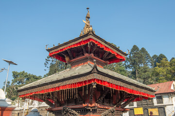 Nepali architecture buildings located in Pashupatinath temple of Nepal.