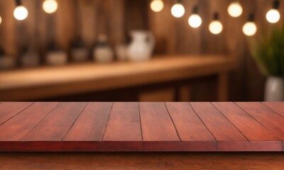 Rustic charm meets modern elegance with this wood table, perfect for showcasing food, drinks, or products in a warm, inviting setting