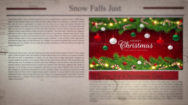 Snow Falls Just in Time for Christmas Day Christmas newspaper headlines