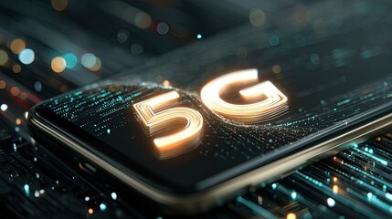 Innovative 5G Technology Concept on Modern Smartphone Display