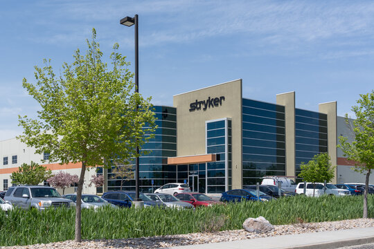 stryker office in Salt Lake City, Utah, USA, on May 9, 2023., Stryker Corporation is an American multinational medical technologies corporation. 