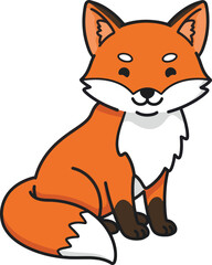 Obraz premium Charming Cartoon Fox Illustration A Cute and Friendly Woodland Creature