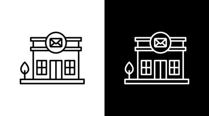 Post Office White Icon Set Design