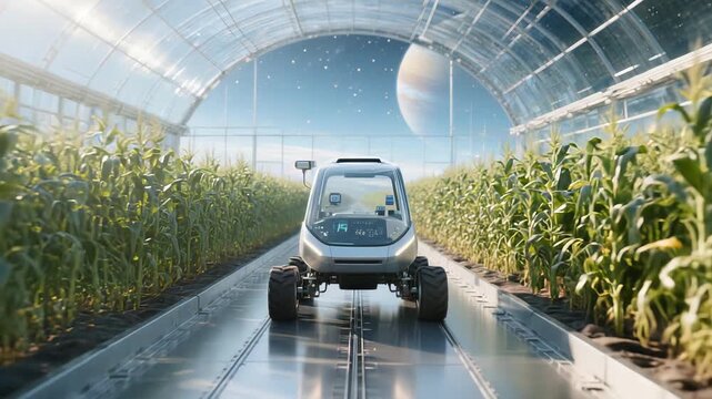 Robotic device scans and monitors agricultural growth from inside dome