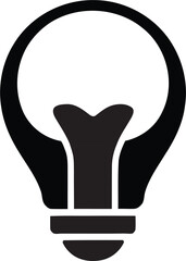 Simple black silhouette of an incandescent light bulb
