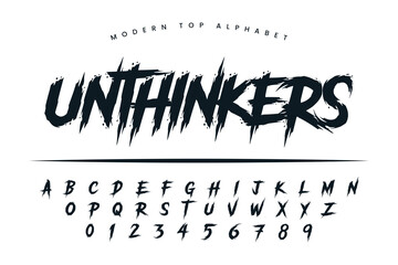 Unthinkers stylish Font and Alphabet abcd font vector design © Nurul