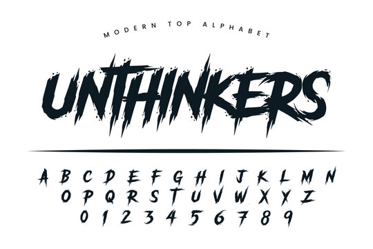 Unthinkers stylish Font and Alphabet abcd font vector design