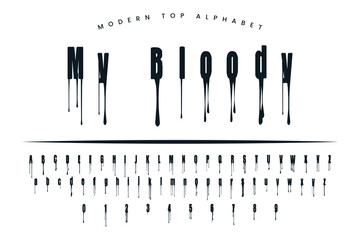 My Bloody Valentine stylish Font and Alphabet abcd font vector design