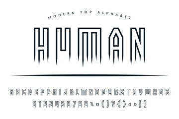 More than human stylish Font and Alphabet abcd font vector design