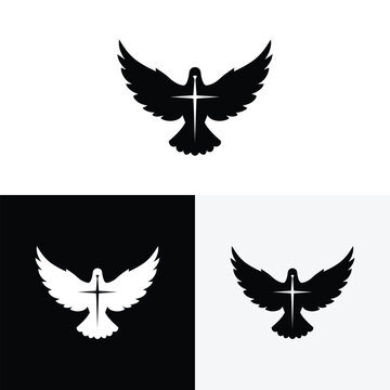 bird with church logo vector icon illustration