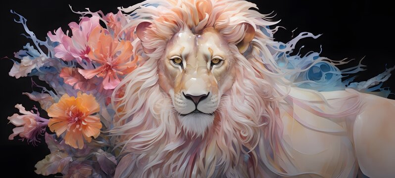 A lion phoenix , a small creature made of glass that is sitting in the palm of your hand,generative AI