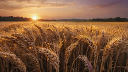 Golden Wheat Field at Sunset