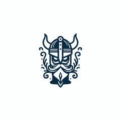 Viking logo design template vector illustration