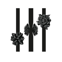 Black Gift Bows and Ribbons