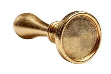 Antique gold wax seal stamp with concentric circle texture on black image, Isolated On Transparent Background, Png Cut Out