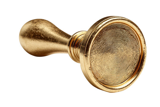 Antique gold wax seal stamp with concentric circle texture on black image, Isolated On Transparent Background, Png Cut Out