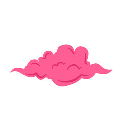 pink cartoon smoke cloud