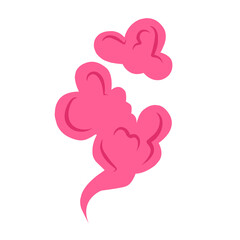 pink cartoon smoke cloud