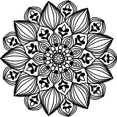 floral mandala line