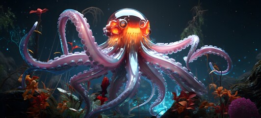 A Kraken kingkong , a small creature made of glass that is sitting in the palm of your hand,generative AI