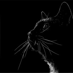 Black cat silhouette vector art illustration for pet lovers and feline enthusiasts digital graphic design art