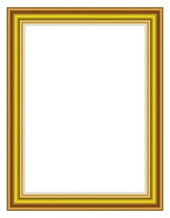 Obraz premium Elegant golden picture frame vector, decorative classic gold border artwork, ornate rectangular frame design for art presentation and interior display