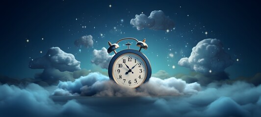 cloud dreams with a clock embedded,generative AI