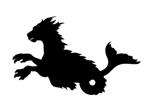 くじら座の怪獣のシルエットイラスト
