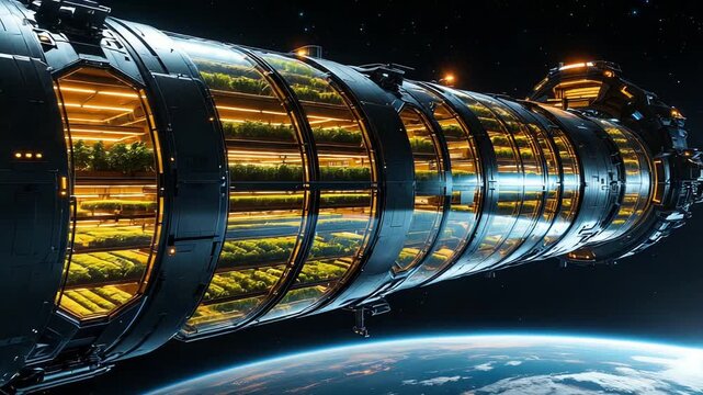 Reflective panels mirror Earth horizon during maintenance operation