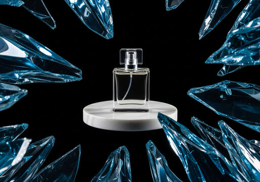 abstract background with perfume bottle
