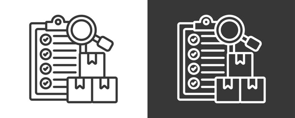 Product Inspection Icon Set Vector Collection Isolated In Black And White