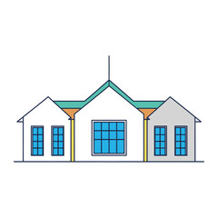 Vector illustration of simple illustration of a modern house with a