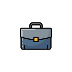 Stylized illustration of a professional briefcase with a handle and clasp, suitable for business and work.