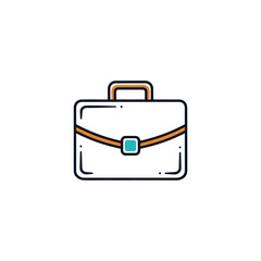 A detailed illustration of a briefcase, featuring a handle, clasp, and a rectangular shape.