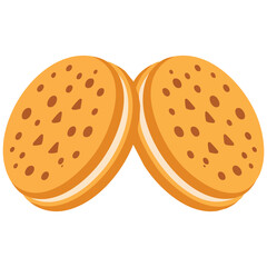 Delicious cookie biscuits sweet snack isolated vector illustration on white background