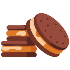 Home baked cookies biscuit treat isolated vector illustration on white background