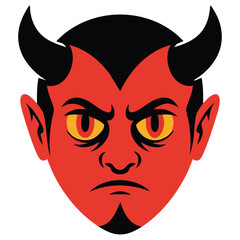 Underworld demon devil head illustration isolated vector illustration on white background